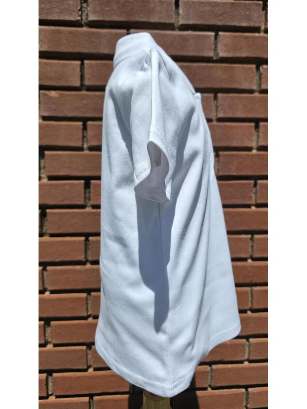 NEW Plain White Short Sleeve Polo Style Collared Shirt 100% Cotton Size 4T - Picture 3 of 10